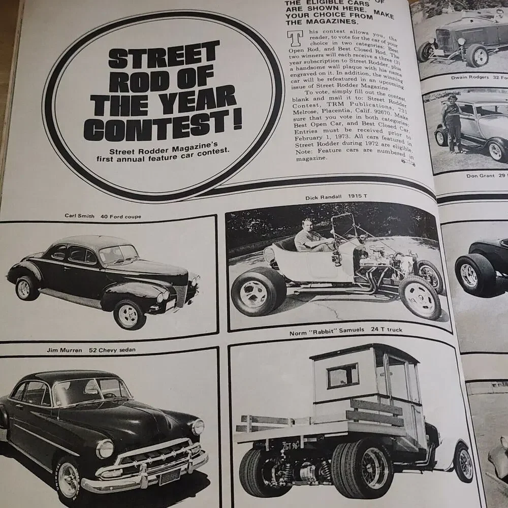 January 1973 STREET RODDER Magazine, Street Rod Of The Year Contest See Pictures